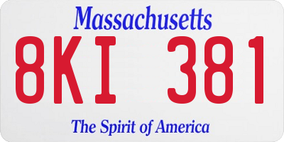 MA license plate 8KI381