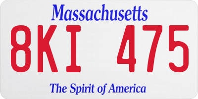 MA license plate 8KI475