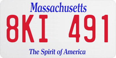 MA license plate 8KI491
