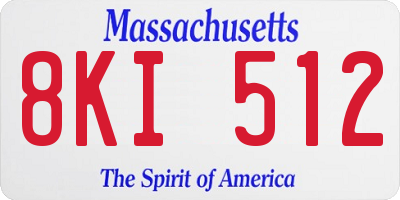 MA license plate 8KI512