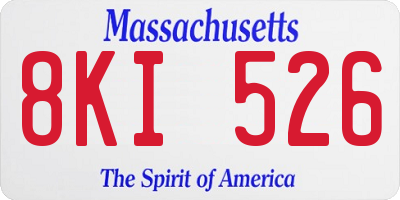 MA license plate 8KI526