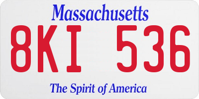 MA license plate 8KI536