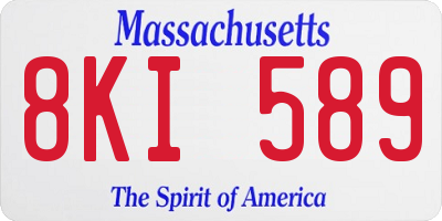 MA license plate 8KI589