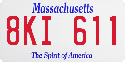 MA license plate 8KI611