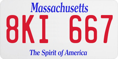 MA license plate 8KI667