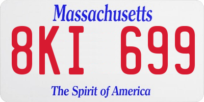 MA license plate 8KI699