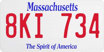 MA license plate 8KI734