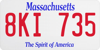 MA license plate 8KI735