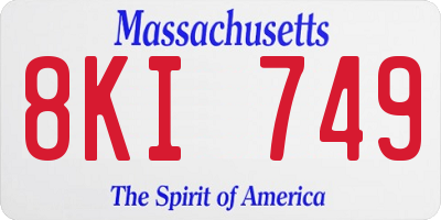 MA license plate 8KI749