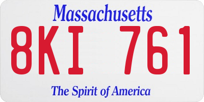 MA license plate 8KI761