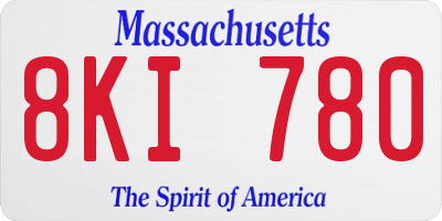 MA license plate 8KI780
