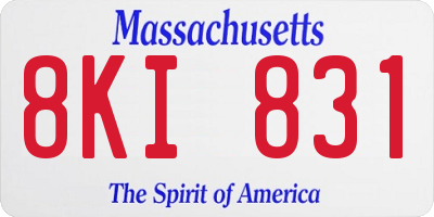 MA license plate 8KI831