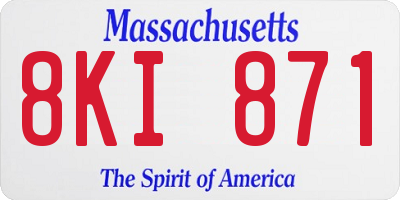 MA license plate 8KI871