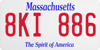 MA license plate 8KI886
