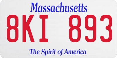 MA license plate 8KI893