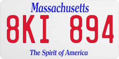 MA license plate 8KI894