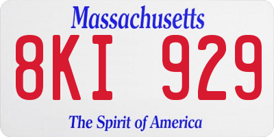 MA license plate 8KI929