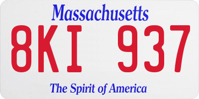 MA license plate 8KI937
