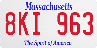 MA license plate 8KI963