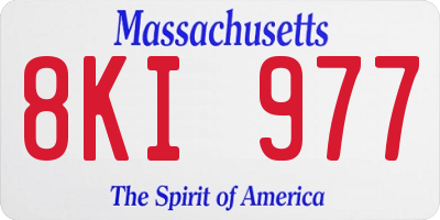 MA license plate 8KI977