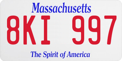 MA license plate 8KI997
