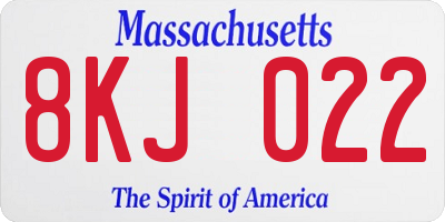 MA license plate 8KJ022
