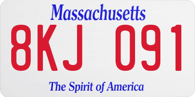 MA license plate 8KJ091
