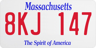 MA license plate 8KJ147