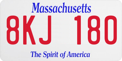 MA license plate 8KJ180