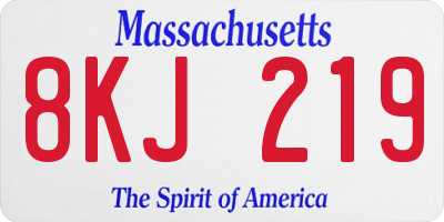 MA license plate 8KJ219