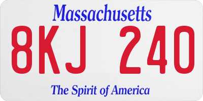 MA license plate 8KJ240