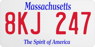 MA license plate 8KJ247