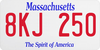 MA license plate 8KJ250