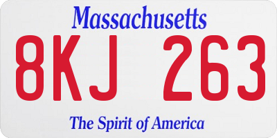 MA license plate 8KJ263