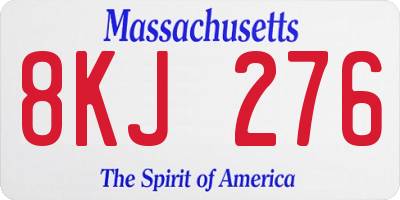 MA license plate 8KJ276