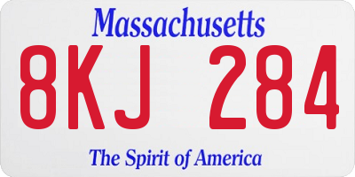 MA license plate 8KJ284