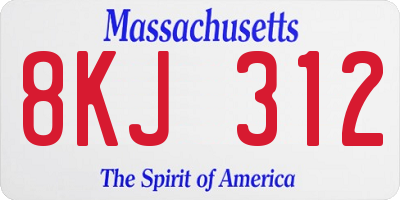 MA license plate 8KJ312