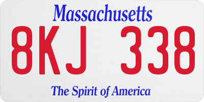 MA license plate 8KJ338