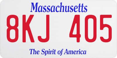 MA license plate 8KJ405