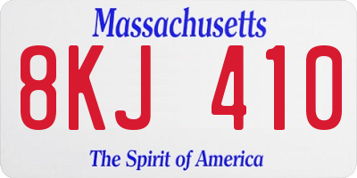 MA license plate 8KJ410