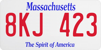 MA license plate 8KJ423