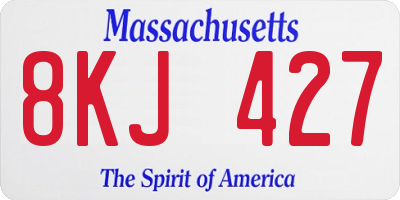 MA license plate 8KJ427