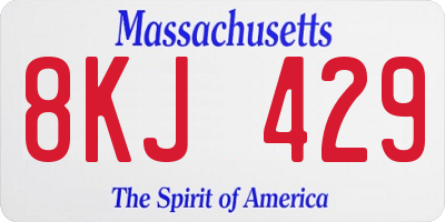 MA license plate 8KJ429