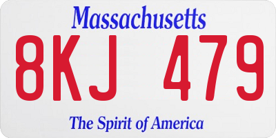 MA license plate 8KJ479