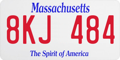 MA license plate 8KJ484