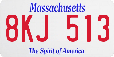 MA license plate 8KJ513