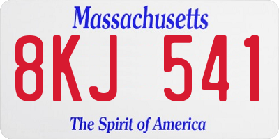 MA license plate 8KJ541