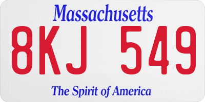 MA license plate 8KJ549
