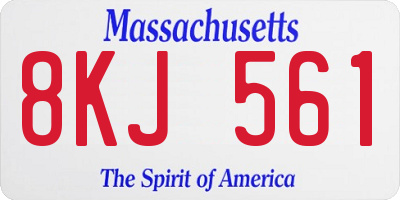 MA license plate 8KJ561