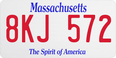 MA license plate 8KJ572